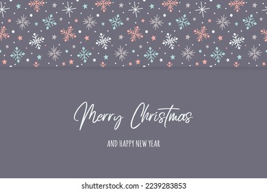 Xmas greeting card with snowflakes. Christmas design. Vector