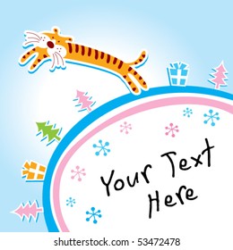 xmas greeting of tiger