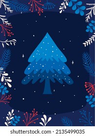 xmas holiday design with tree