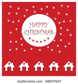 Xmas Home Icon Christmas decorative template Design, Christmas New Year Flat card illustration