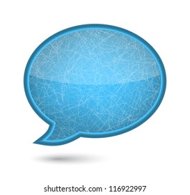 Xmas ice glossy speech bubble. vector illustration
