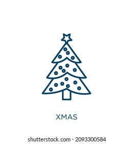 icono de navidad. Icono de contorno de navidad lineal delgado aislado en fondo blanco. Signo xmas vectorial de línea, símbolo para web y móvil