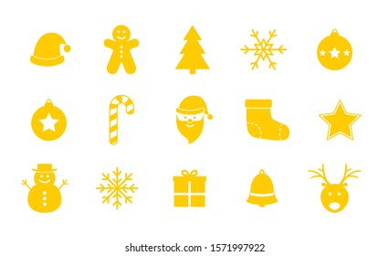 Xmas icons. Collection of Christmas elements. Vector
