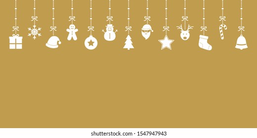 Xmas icons on bright background. Christmas decoration. Vector illustration