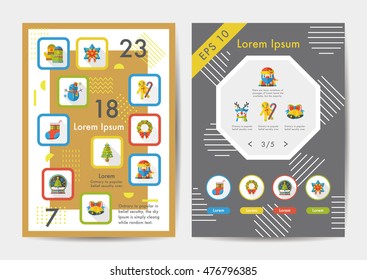 Xmas icons set with long shadow,eps10