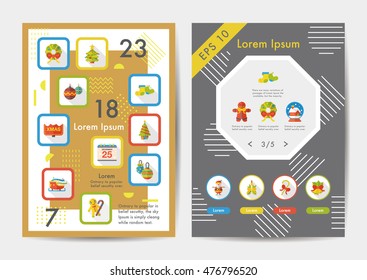 Xmas icons set with long shadow,eps10
