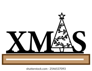 XMAS Laser Cut Design, Stehende Weihnachts-Dekoration