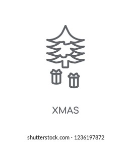 Xmas linear icon. Modern outline Xmas logo concept on white background from Christmas collection. Suitable for use on web apps, mobile apps and print media.