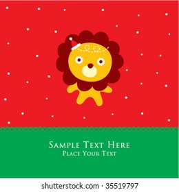 xmas lion greeting