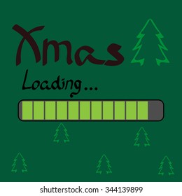 Xmas Loading, Vector background, Christmas tree, vector illustration .