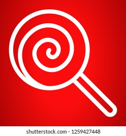 Xmas lollipop icon. Outline Xmas lollipop vector icon for web design