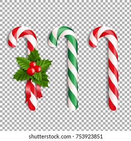 Xmas Lollipop Set With Gradient Mesh, Vector Illustration