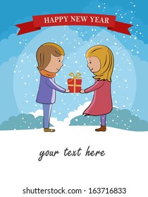 Xmas love vector card.