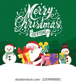 Xmas modern design set in flat desig style, snow man and white gifts, pine branches and lights on white background. Christmas cards, posters, holiday covers