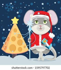 xmas mouse santa cheese tree