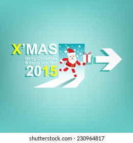 Xmas and New Year 2015 background."X'MAS Sign" concept