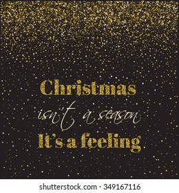 Xmas, new year card template with abstract golden stars confetti background.