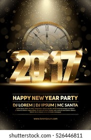 Xmas and New Year party club poster. Modern design for a holiday party flyer. Eps10 vector template.