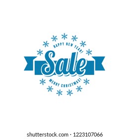 xmas and new year trade flat label template laughing white vacation star seasonal isolated season conceptual holiday new trendy mark christmas deal blue ship dancing simple banner offset worth value v