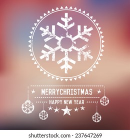 Xmas on blur background,clean vector