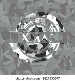 Xmas on grey camouflaged pattern