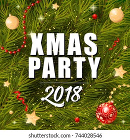 Xmas Party Lettering and Baubles