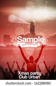 Xmas Party Poster Background Template - Vector Illustration