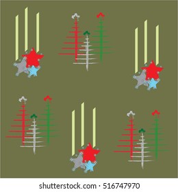 XMas Pattern with symbol trees and candles