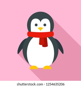 Xmas penguin icon. Flat illustration of xmas penguin vector icon for web design