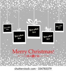 Xmas photo frame. Vector Illustration