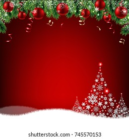 Weihnachtsbaumgrenze mit Farbverlauf-Mesh, Vektorgrafik