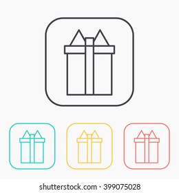 xmas present color icon set 