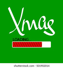 Xmas, progress loading bar, banner design template, vector 