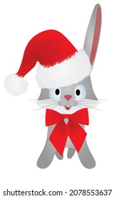Conejo de Navidad aislado. ilustración vectorial