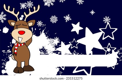 xmas reindeer cartoon expression background in vector format very easy to edit