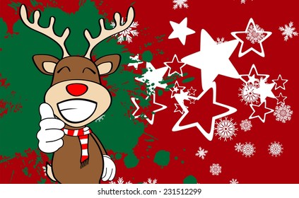 xmas reindeer cartoon expression background in vector format very easy to edit