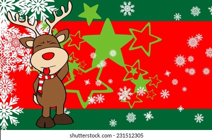 xmas reindeer cartoon expression background in vector format very easy to edit