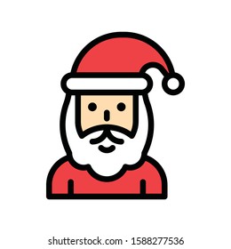 Xmas related Santa clause avatar with editable stroke
