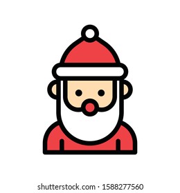 Xmas related Santa clause avatar with editable stroke