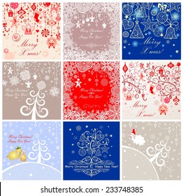 Xmas retro funny greeting cards