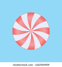 Xmas round candy isolated vector illustration. Color vector illustration.