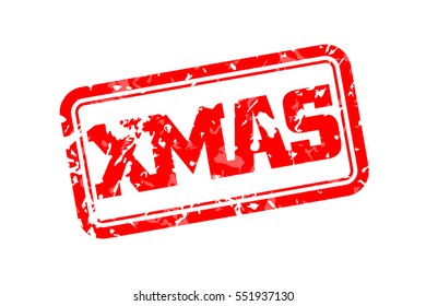 Xmas rubber stamp vector illustration