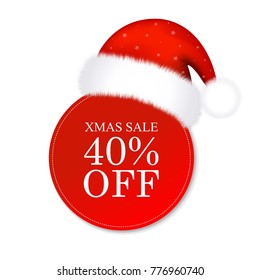 Xmas Sale Banner With Gradient Mesh, Vector Illustration
