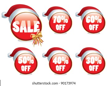 Xmas sale buttons vector