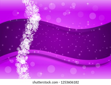 Xmas sales with ultra violet snowflakes. New Year frosty backdrop. Winter frame for flyer, gift card, party invite, retail offer and ad. Christmas trendy background. Holiday banner for xmas sales.