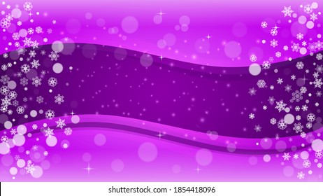 Xmas sales with ultraviolet snowflakes. New Year backdrop. Snow border for flyer, gift card, party invite, retail offer and ad. Christmas trendy background. Holiday snowy banner for xmas sales