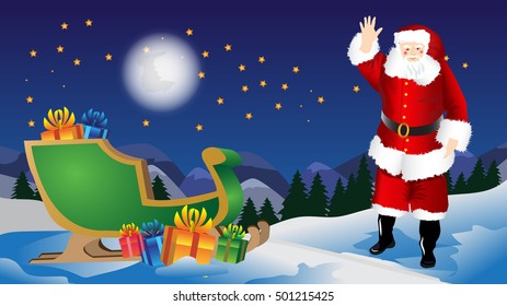 xmas scene with santa claus