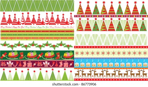 Xmas seamless borders