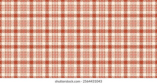 Xmas seamless check textile, overlayed texture fabric pattern. Proud vector background tartan plaid in red and old lace colors palette.