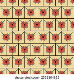 Xmas seamless pattern with abstract shapes. Vector illustration for fabric, textile, fashion design.